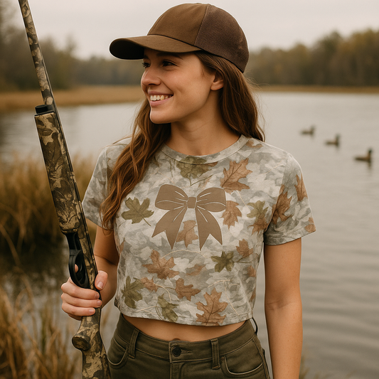 Camo Woodland Bow Copped Tee