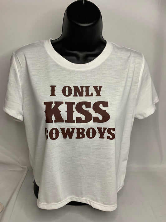 "I Only Kiss Cowboys" Cropped Tee
