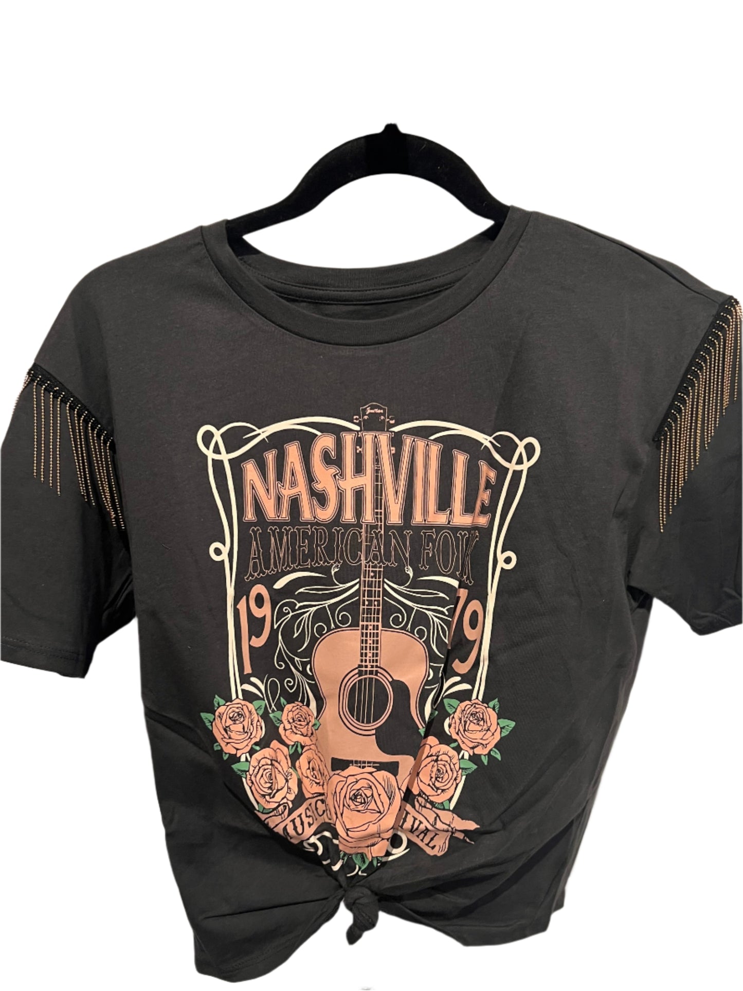 Nashville Fringe Rose Guitar T-Shirt