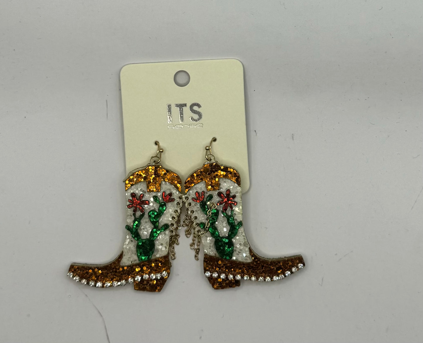 Glitter/Rhinestone Cowgirl Boots Earrings                                                                                                                                                                Glitter/Rhinestone Cowgirl Boot Earrings