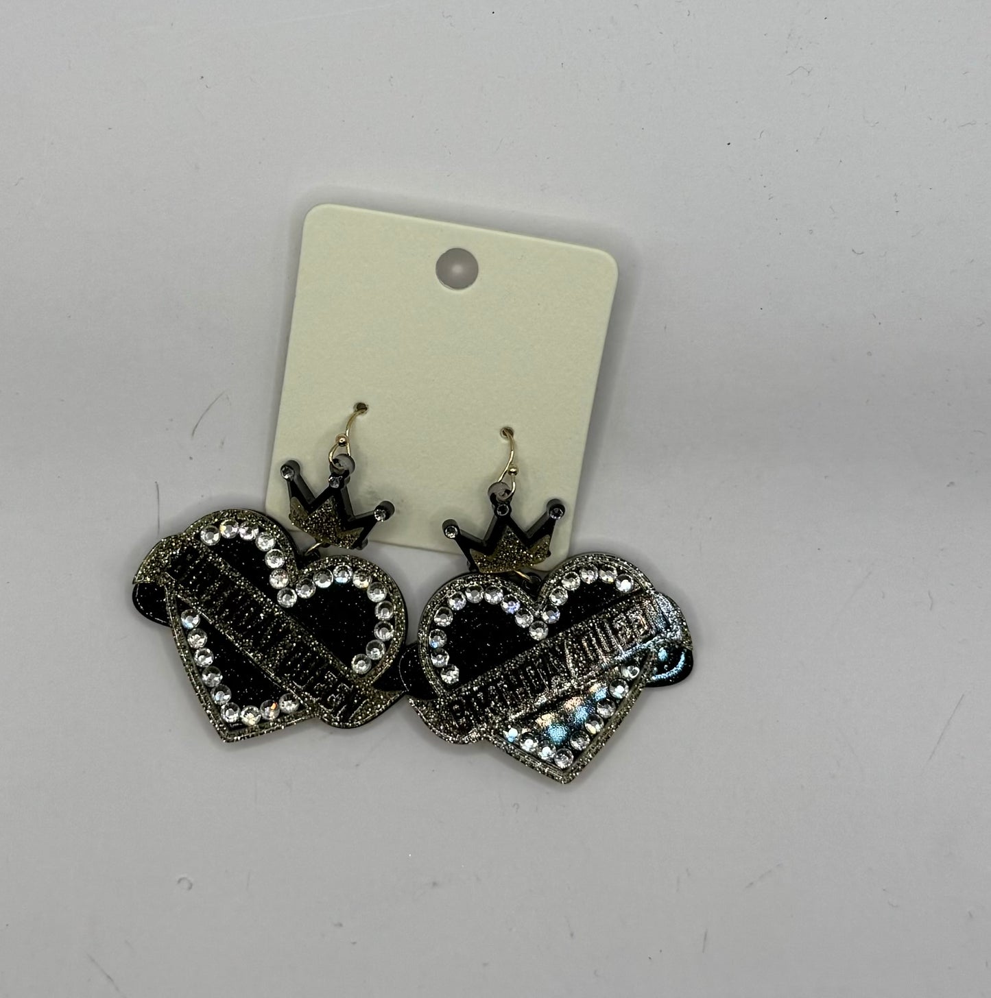 Birthday Queen Heart Earrings