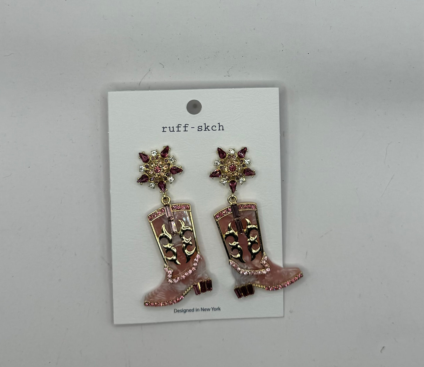 Cowgirl Boot Rhinestone Earrings