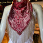 Silk Bandana with Rhinestone Fringe