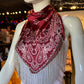 Silk Bandana with Rhinestone Fringe
