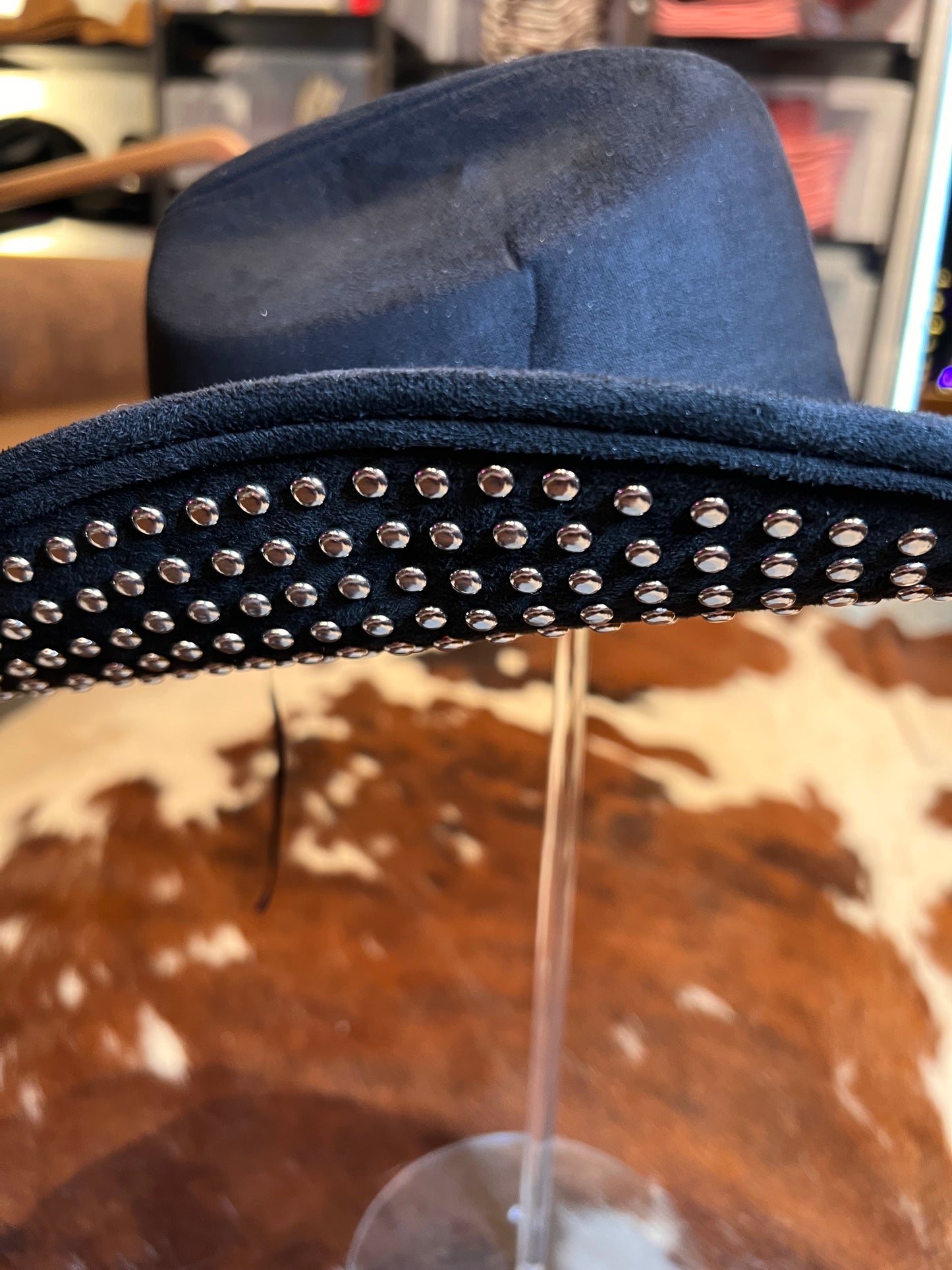 Black cowboy hat with studs