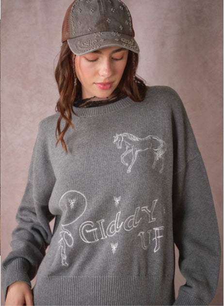 Giddy Up Western Sweater