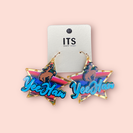 YeeHaw Horse Riding Acrylic Earrings