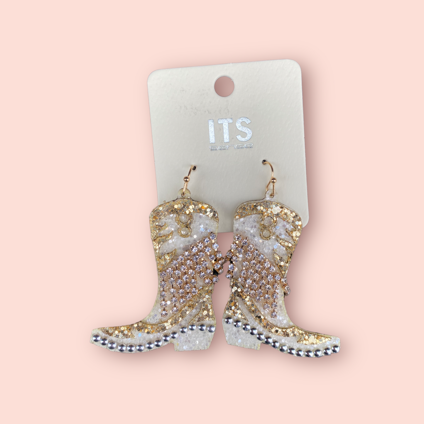 Glitter/Rhinestone Cowgirl Boots Earrings                                                                                                                                                                Glitter/Rhinestone Cowgirl Boot Earrings
