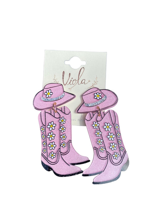 Boots Post Pink Earrings