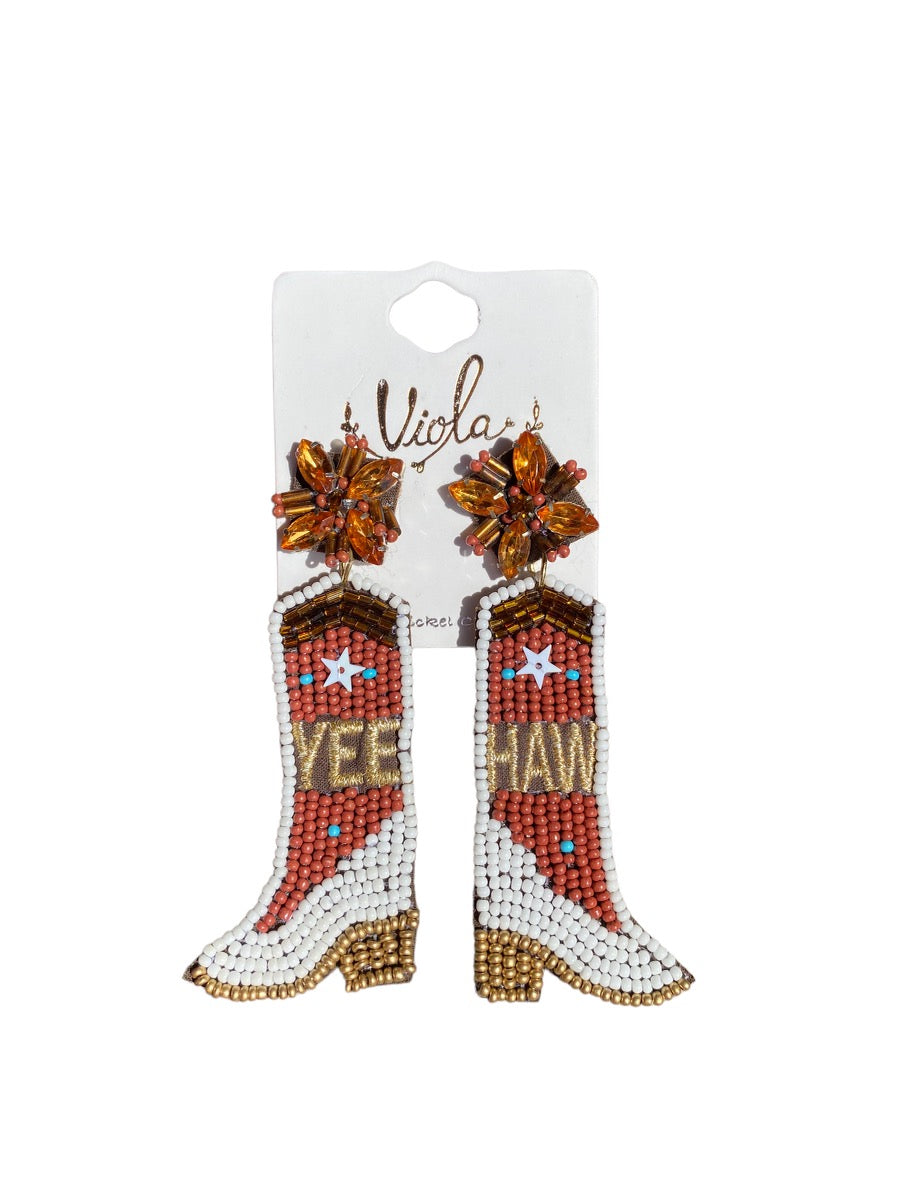 "Yee Haw" Cowboy Boot Earring