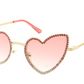 Heart Rhinestone Trim Sunglasses
