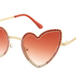 Heart Rhinestone Trim Sunglasses