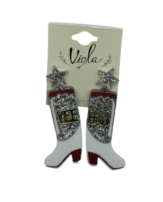 Yeehaw Star Boot Earring