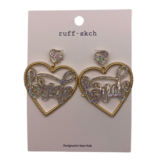 Bride Heart Shaped Earring