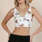 Western Rodeo Print Crop V Neck Tank Top