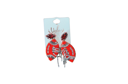 Beaded Football Earrings
