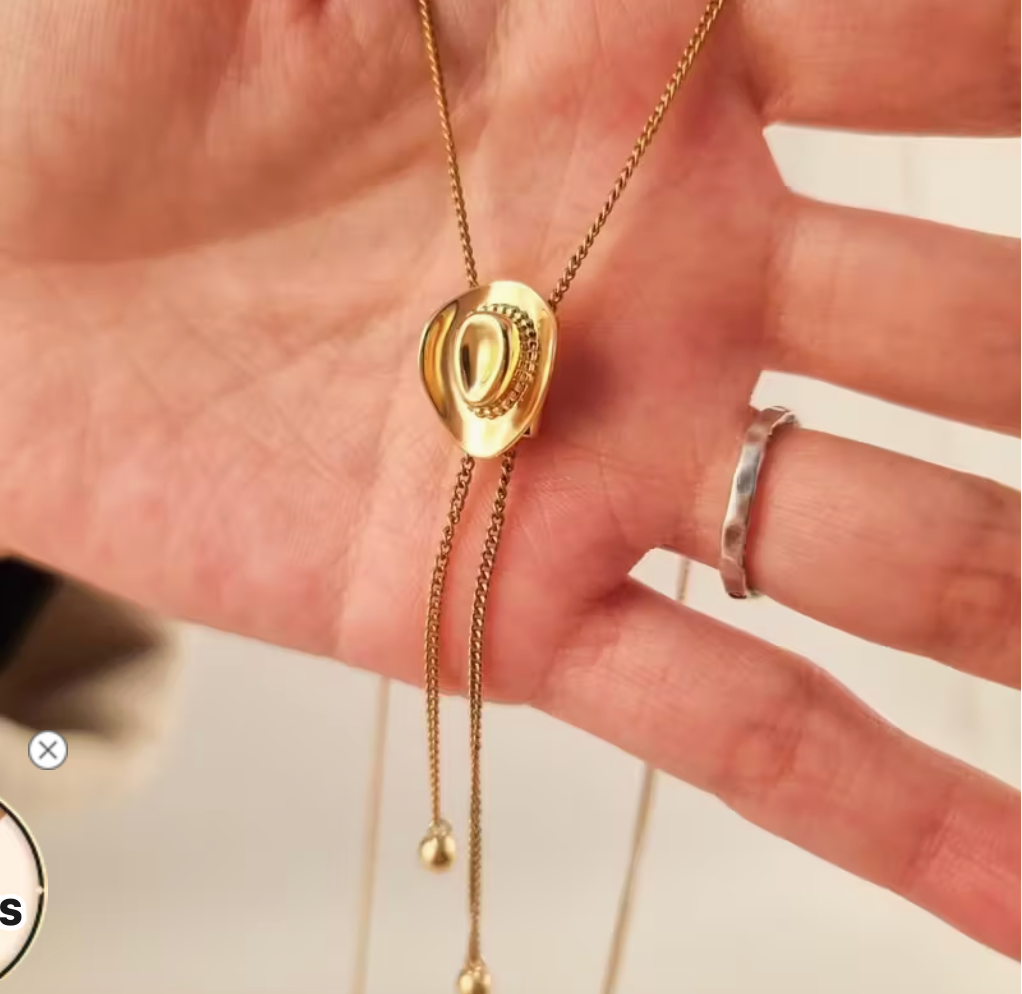 cowboy hat bolo necklace
