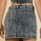 Acid Black Denim Skirt