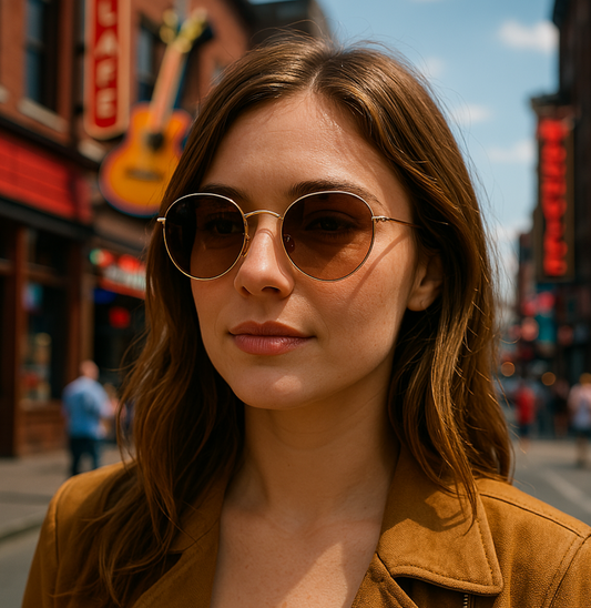 Round metal Frame Sunglasses