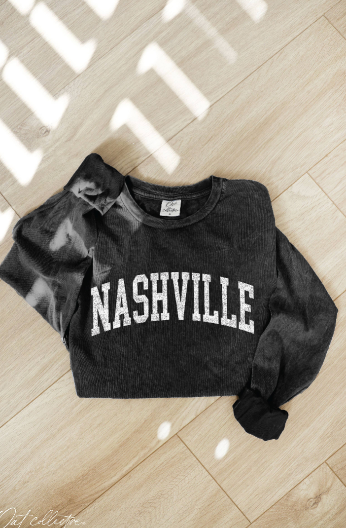 NASHVILLE Mineral Washed Long Sleeve Graphic