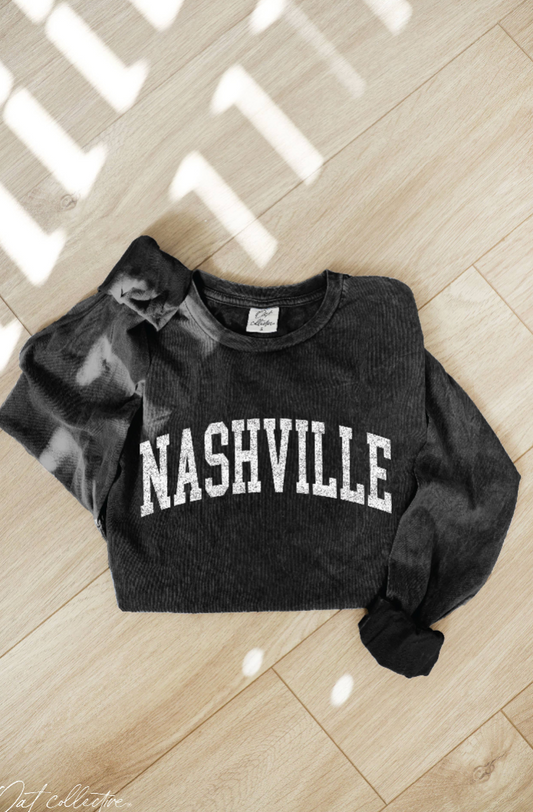 NASHVILLE Mineral Washed Long Sleeve Graphic