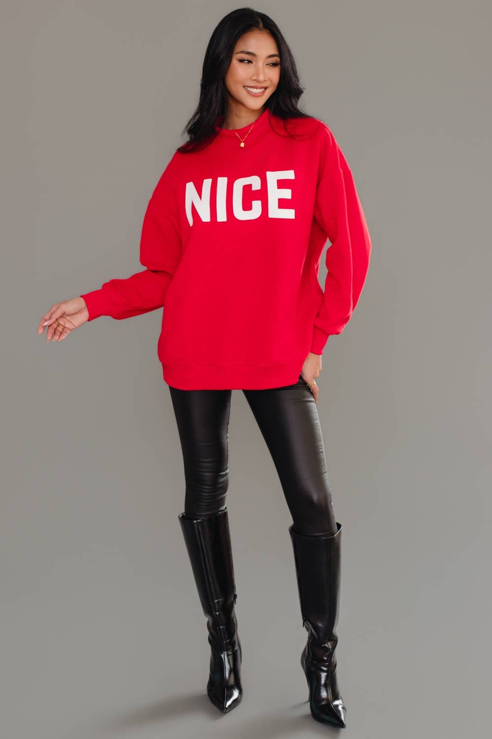 Red Nice & Naughty Reversible Sweatshirt