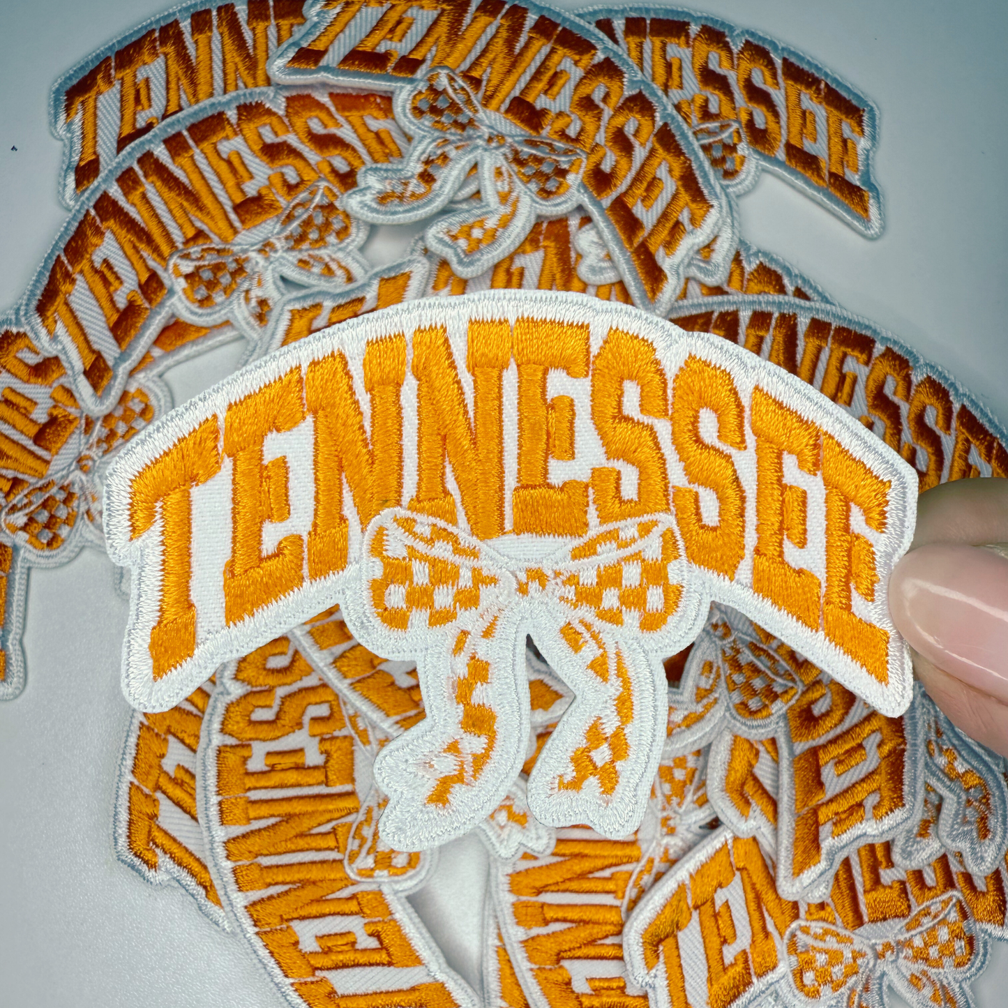 TEELUX - 3" TENNESSEE w BOW -  Embroidered Hat Patch