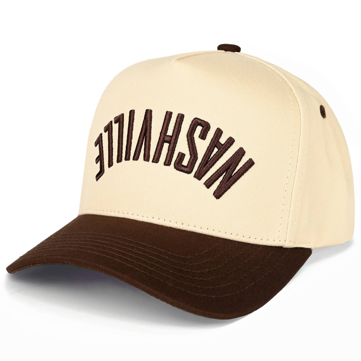 NASHVILLE Embroidered Letter Two Tone Trucker Hat