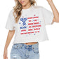Yee Haw Americana Graphic S/S Faux Cropped Tee: ANTIQUE WHITE / S