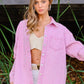 Embellished Sparkle Stone Stripe Shacket