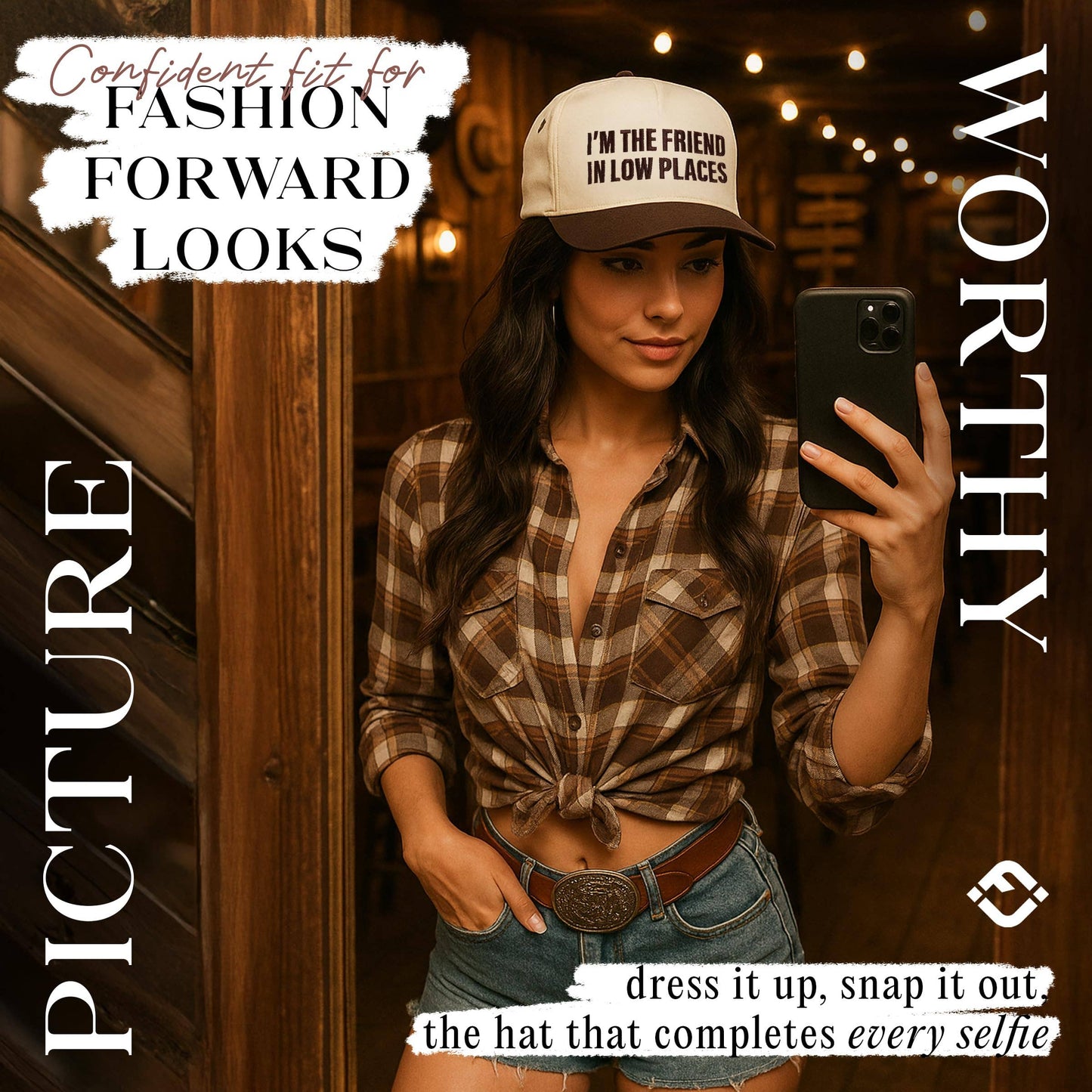 Funky Junque - 2-Tone Cap - I'm The Friend In Low Places - Brown/Beige