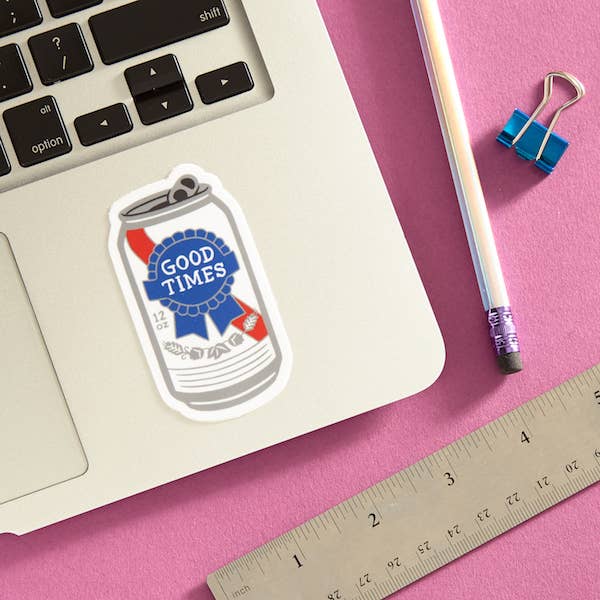 PBR Good Times Beer Can Die Cut Sticker