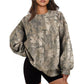Suhkasana - Camo Branch Print Oversized Crewneck Sweatshirt