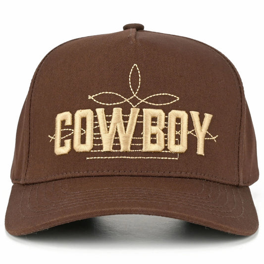 Brown Embroidered Trucker Hat