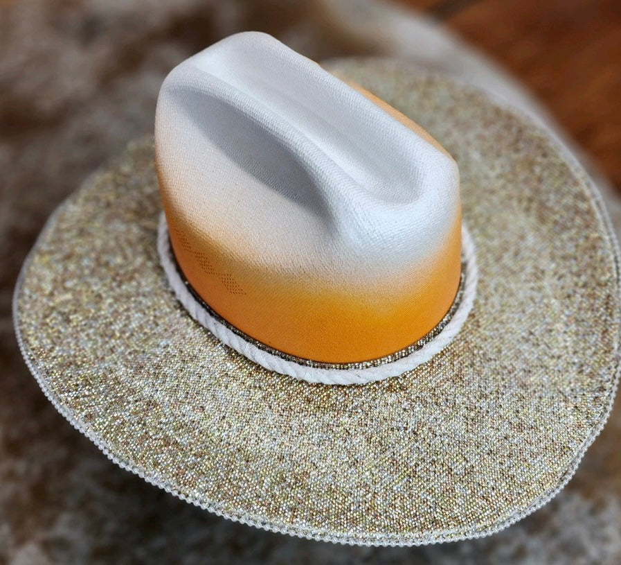 TN Orange Rhinestone Cowgirl Hat