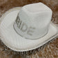 White Bride Glitter Cowboy Hat