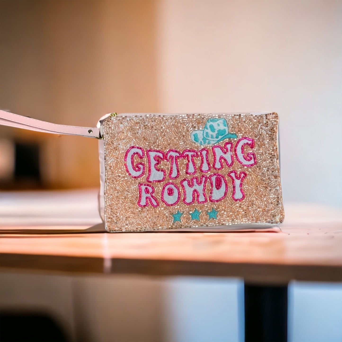 Getting Rowdy Beaded Wristlet