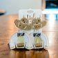 White Beaded Bride Jacket Earrings